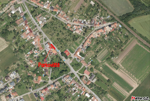 umístění stavby na letecké mapě