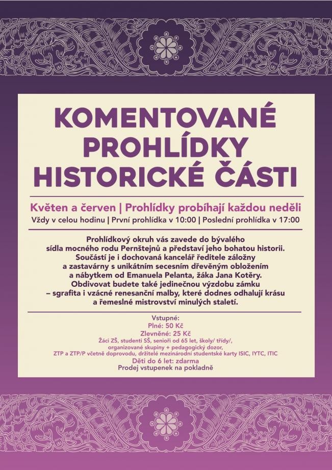 Komentované prohlídky historické části zámku