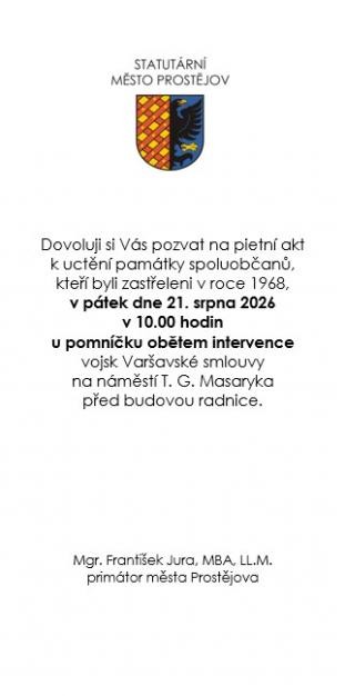 Pietní akt - uctění památky obětí srpna 1968