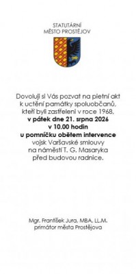 Pietní akt - uctění památky obětí srpna 1968