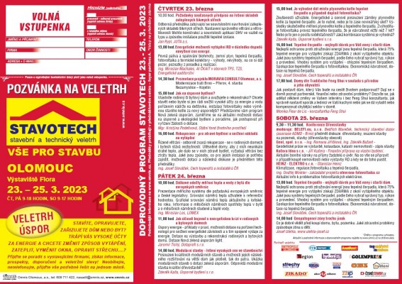 Veletrh STAVOTECH se bude konat v Olomouci příští týden!