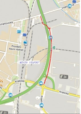 Cyklistická stezka v ulici Průmyslová