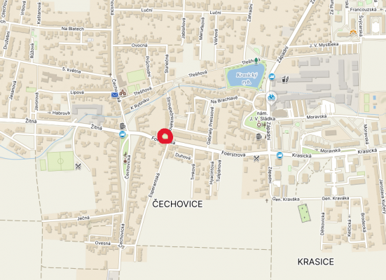 vymezení hřiště na mapě města