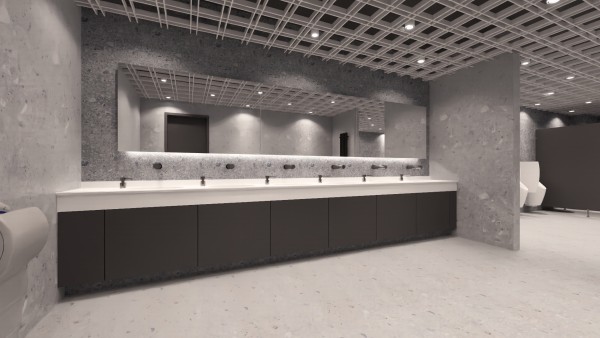 Toalety pánské - vizualizace