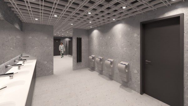 Toalety pánské - vizualizace