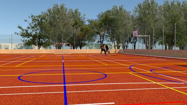 Vizualizace víceúčelového hřiště v rámci 1. etapy