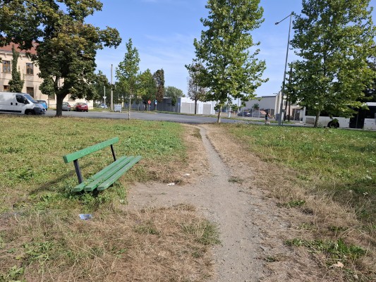 Stávající stav - hlavní cesta parkem