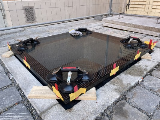 instalace pošlapového skla