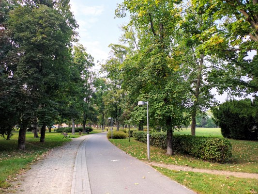 Stávající veřejné osvětlení v parku