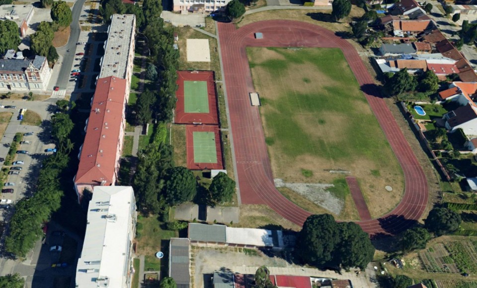 letecký pohled na stávající sportovní areál