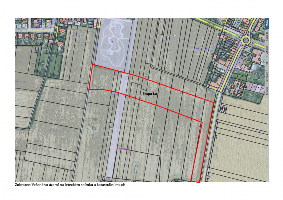 Vymezení řešeného území na leteckém snímku