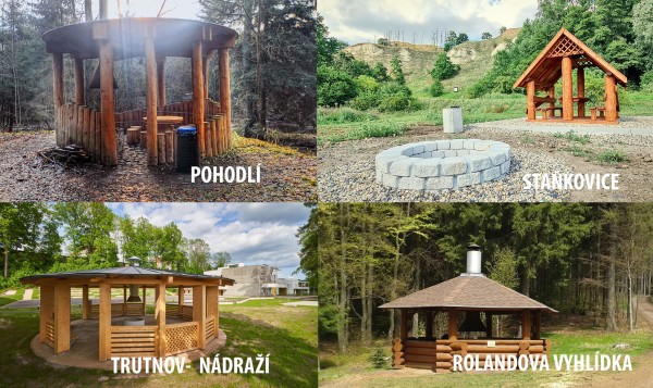 Veřejné ohniště s altánem v biocentru U soutoku